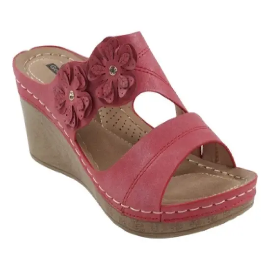 GC Shoes Rita Flower Comfort Slide Wedge Sandals image {6}