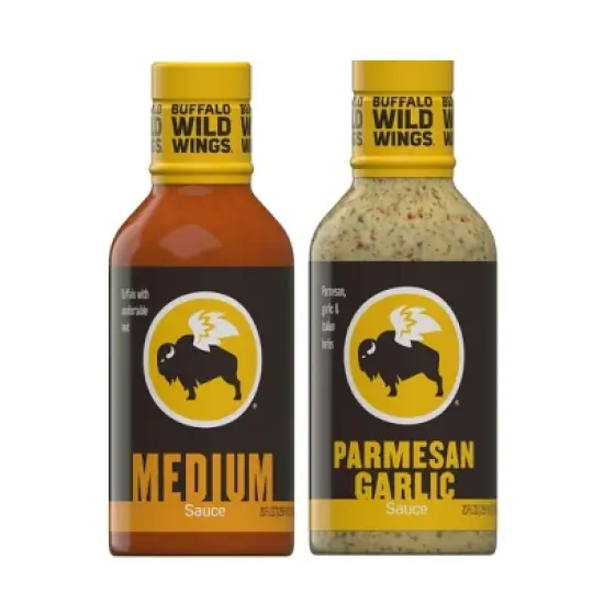 Buffalo Wild Wings Medium Buffalo Sauce and Parmesan Garlic Variety Pack, 20 fl oz each image {10}