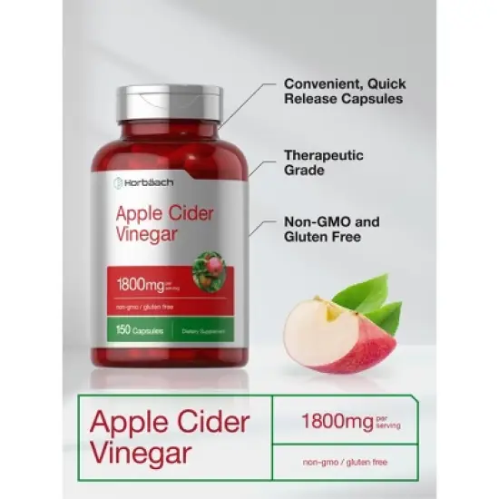 Horb&auml;ach Apple Cider Vinegar Capsules | 1800mg | 150 Pills image {3}