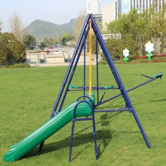 Dexmalle Metal Swing Set w/ Slide image {3}