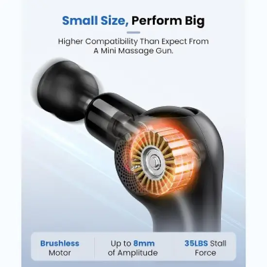 BOB AND BRAD D2 Mini Massage Gun with 6 Adjustable Angles, Deep Tissue Percussion Muscle Massager, Portable Travel Massage Gun with 5 Speeds & 5 Heads image {2}