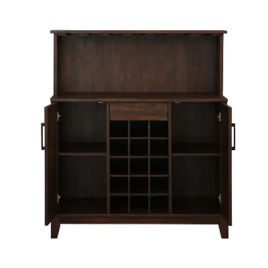 Home Source Bar Cabinet with Wine Rack in Charcoal Finish image {2}