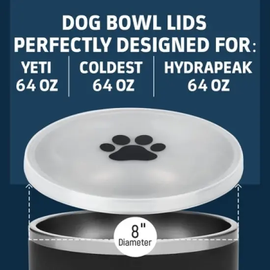 Impresa 2 Pack 8 Silicone Lids for Yeti Dog Bowl, for Coldest & for Hydrapeak Dog Bowl 64oz image {1}