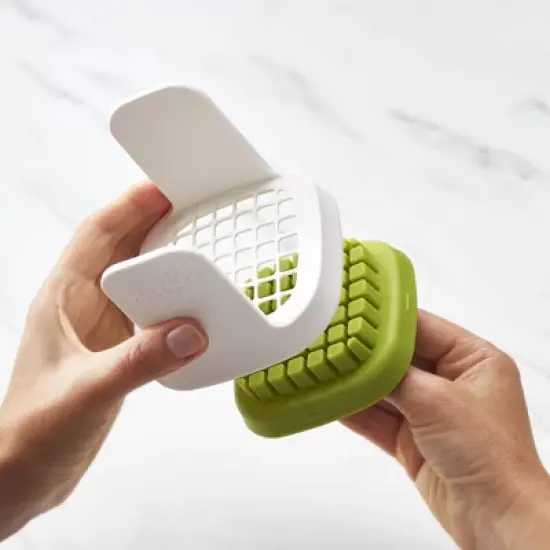 Joseph Joseph ChopCup: Manual Food Chopper with Ergonomic Handle & Stainless Steel Blades, Dishwasher-Safe, White image {3}