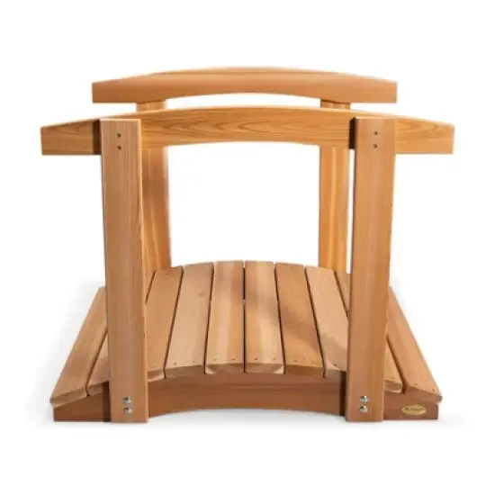 All Things Cedar Wooden Bridge, Outdoor Garden Handcrafted Walkway with Side Rails for Backyards, Streams, or Pond image {5}