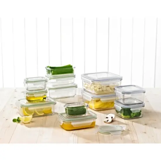 Glasslock Oven, Freezer, and Microwave Safe Stackable Glass Food Storage & Bakeware Container Set w/ Latching Lids for Storage and Meal Prep image {1}