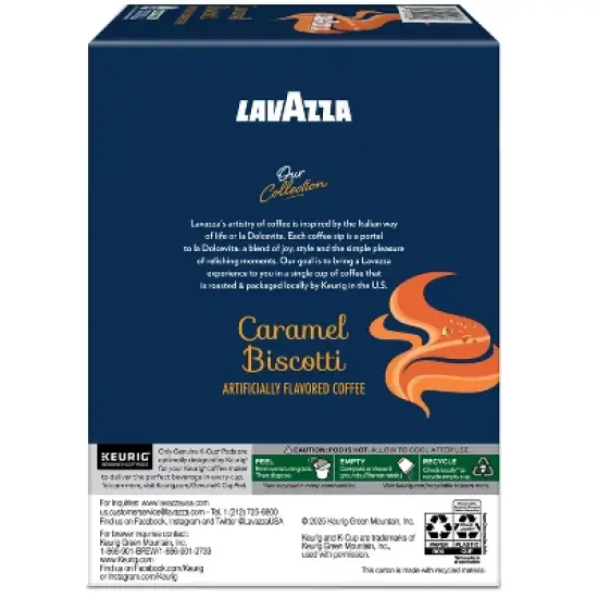 Lavazza Caramel Biscotti Medium Roast Keurig K-Cup Coffee Pods - 22ct image {12}