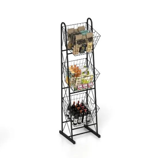 Chery Life 3-Tier Kitchen Storage Basket , Freestanding Metal Wire Rack for Fruit, Vegetables, Pantry Items image {6}