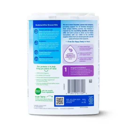 Happy Baby Organic Infant Formula Powder A2 - 22.9 oz image {1}