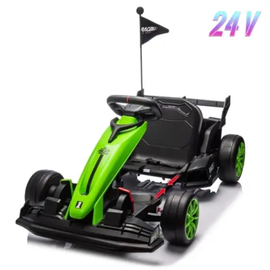 Garvee 24V Electric Go Kart for Kids Ages 6-12, 7.5MPH High-Speed Drift Car with Adjustable Seat, 2&times;200W Motors,7Ah Battery,135lbs Max Load image {7}