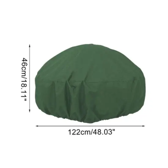 Unique Bargains Dustproof Fire pit stove Dust Cover 48.03"x48.03"x18.11" Green 1 Pc image {3}