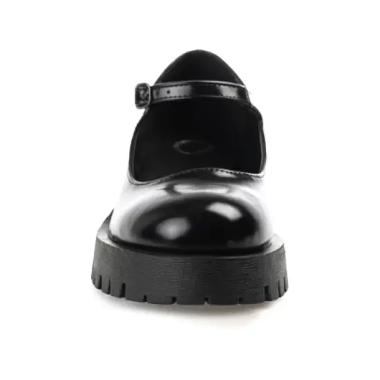 Journee Collection Womens Kamie Mary Jane Round Toe Buckle Flats image {5}