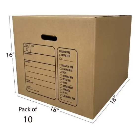 UBMOVE 10 Premium Medium Moving Boxes 18"x18"x16" Cardboard Box image {12}