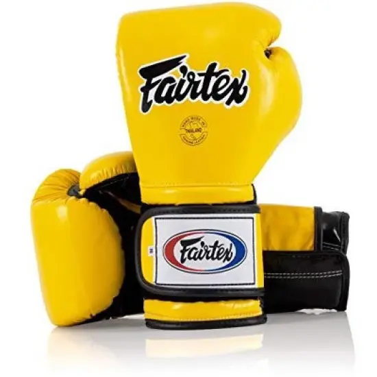Fairtex BGV9 Mexican Style Yellow Black Piping Muay Thai Boxing Glove - Heavy Hitter image {5}