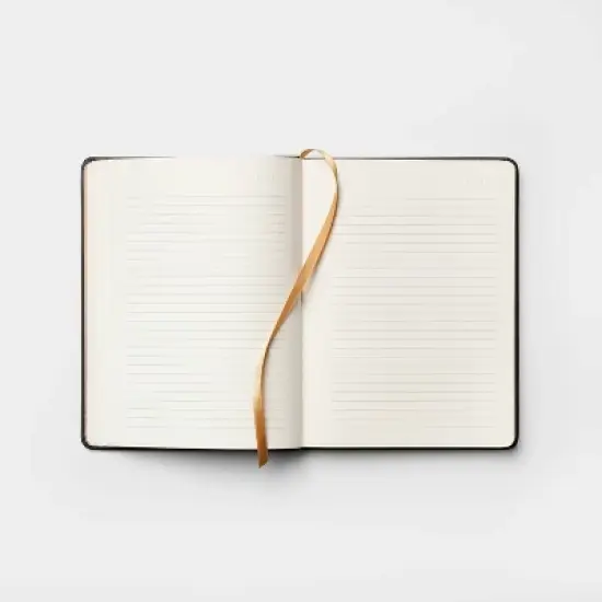 240pg Ruled Journal 8"x6" Faux Leather Compass - Threshold&trade;: Soft Cover, Sewn Binding, Narrow Lined Paper, Multicolored image {2}