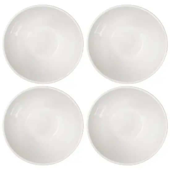 Elanze Designs Slant Side Glossy Ceramic 6.5 inch Contemporary Serving Bowl, White image {2}