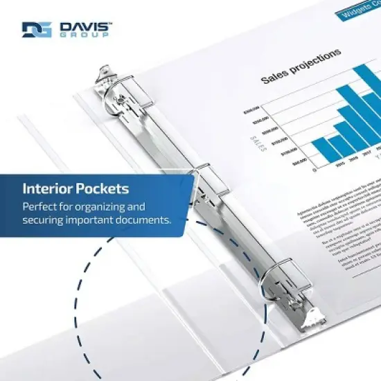 Davis Group 6pk 1" Premium Economy Round Ring Binders White: 3-Ring, Hard Cover, 225 Sheet Capacity, 2 Pockets, Polypropylene image {5}