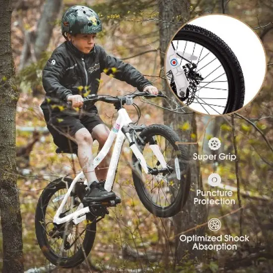 Gulches 20" Kids' Bike, Boys Girls Steel Mountain Bike Ages 8-12, 7 Speed Teenager Children Kids' Bicycles, Front Suspension Disc Brake Rear V-Brake image {6}