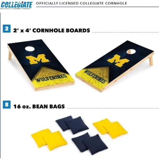 NCAA Michigan Wolverines 2'x4' Wood Cornhole Set image {1}