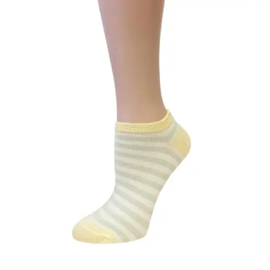 Wrapables Colorful No Show Ankle Socks (Set of 5), Playful Stripes image {5}