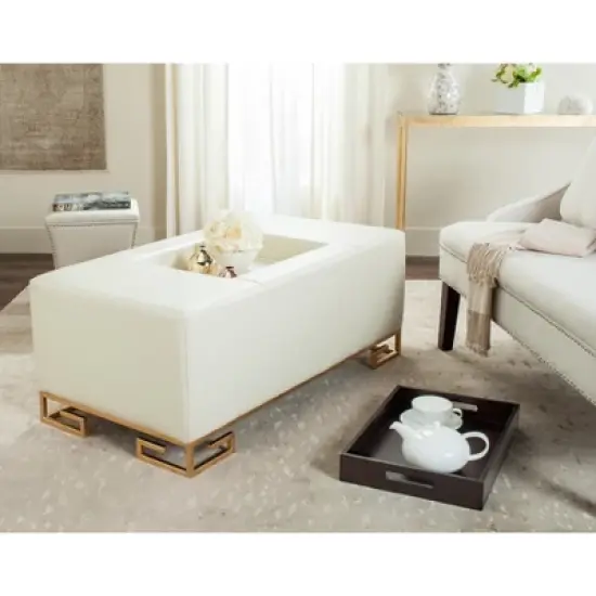 Julian Faux Ostrich Tray Ottoman/Coffee Table  - Safavieh image {2}