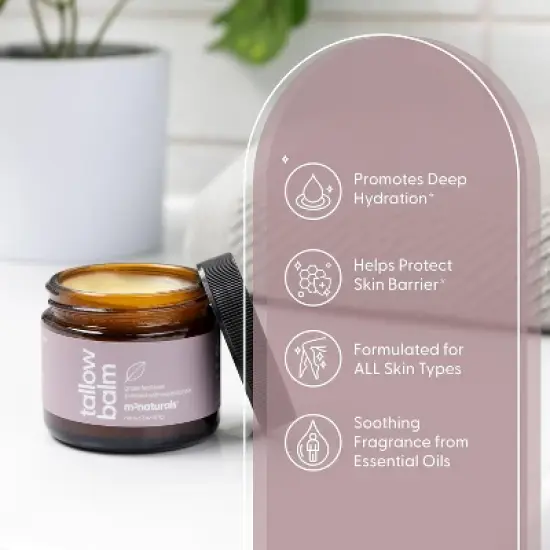 Grass Fed Beef Tallow Balm, Moisturizing Balm with Cold-Pressed Olive Oil & Beeswax for Skin, Body & Face, Scented or Unscented, M3, 2oz image {2}