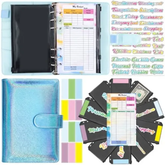 Money Saving Challenge Binder Trackers, A6 Budget Organizer for Cash, Saving Binder with Cash Envelopes, Expense Sheets image {8}