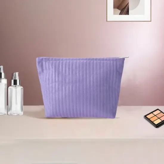 Unique Bargains Simple Vertical Strips Makeup Bag 1 Pc image {4}