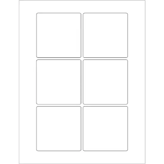 Tape Logic Rectangular Laser Labels 3" x 3" White 600/Case (LL166) image {1}