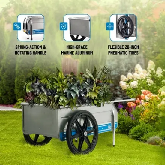 Tipke Manufacturing Company Foldit 2100 Do It All Portable Rust Corrosion Resisting Aluminum Folding Utility Cart, 330 Pound Capacity image {3}