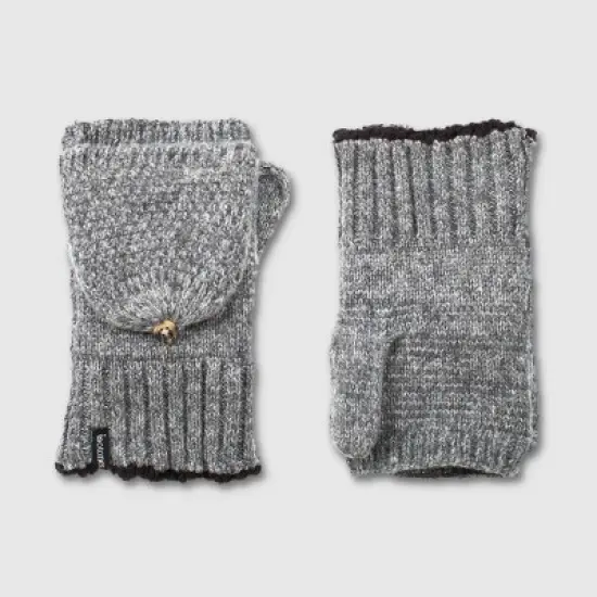 Isotoner Adult Recycled Knit Flip Top Mittens - Gray image {1}