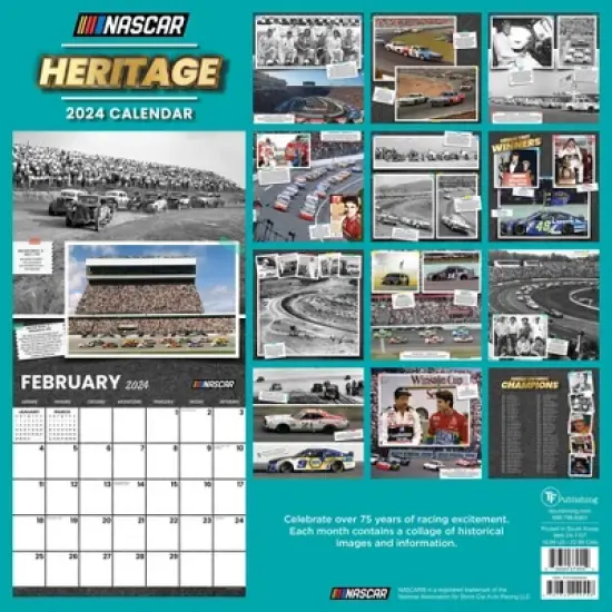 TF Publishing 2024 Wall Calendar 12"x12" Nascar Heritage image {4}