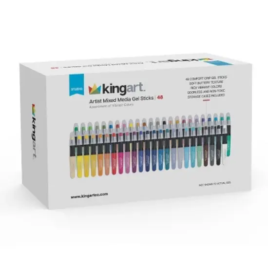 KINGART Gel Stick Crayons 48 Colors image {10}