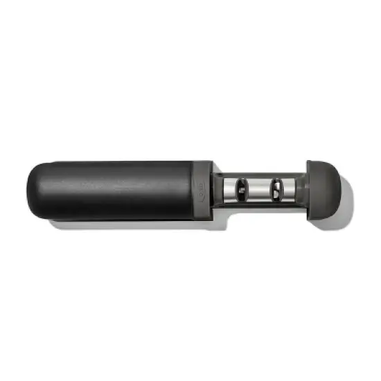OXO Knife Sharpener: Manual Stainless Steel & Ceramic, Tungsten Carbide, Black, Lifetime Warranty, 5.39" Length image {3}