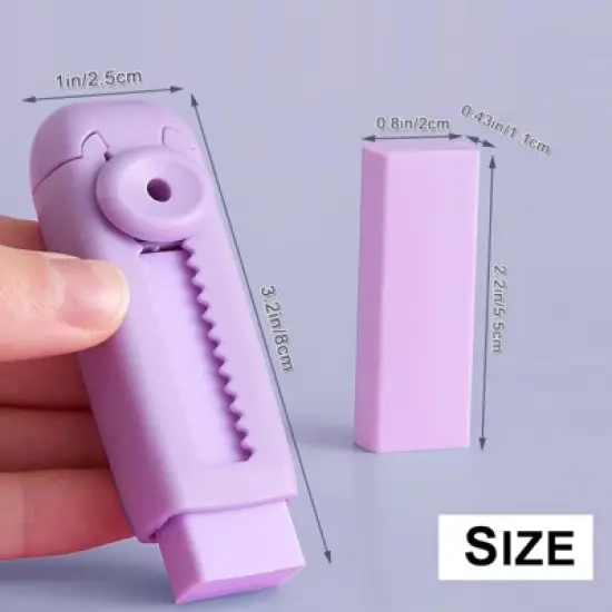 Back to School-HTUTWOO Set of 3 Sliding Retractable Pencil Eraser Cute Erasers -with Dynamic Push-Pull Design,Students School Office Home image {2}
