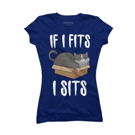 Junior's Design By Humans Cat In A box By Freshoutlook T-Shirt image {6}