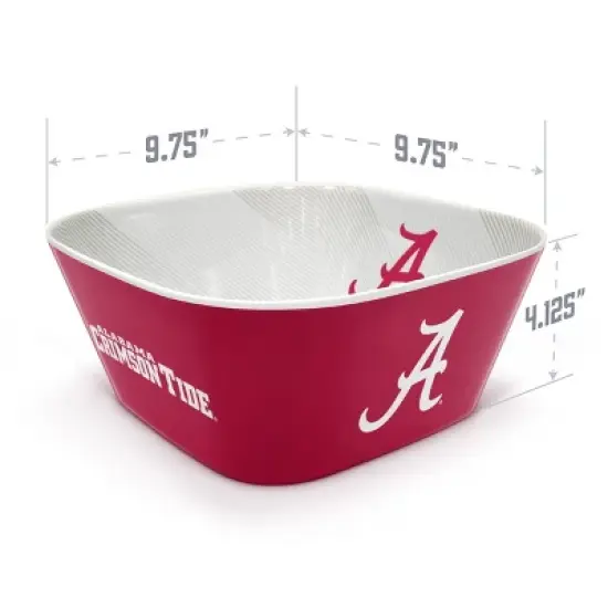 NCAA Alabama Crimson Tide Serving Bowl: Melamine Rounded Square Tableware image {3}