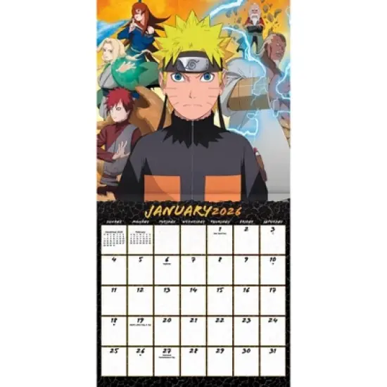 Trends International 2026 Naruto Shippuden 12"x12" Wall Calendar image {1}