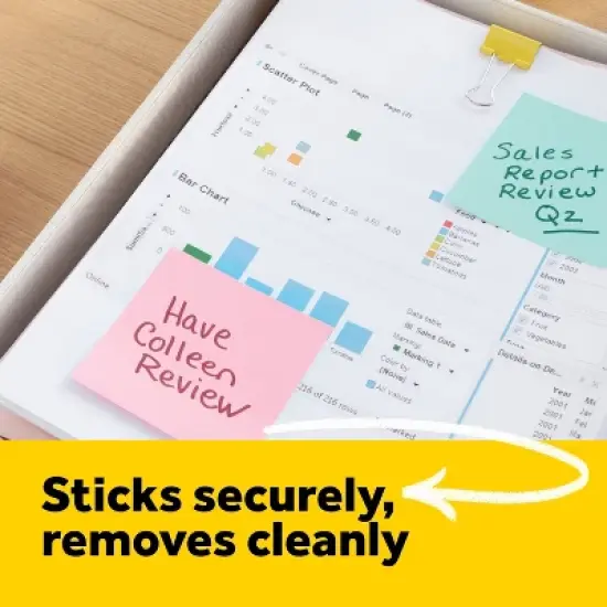 Post-it&reg; Notes Cube, 3" x 3" - Assorted Colors, 400 Sheets/Cube: Multicolor Sticky Notes, Uncoated Paper, Glue Binding image {8}