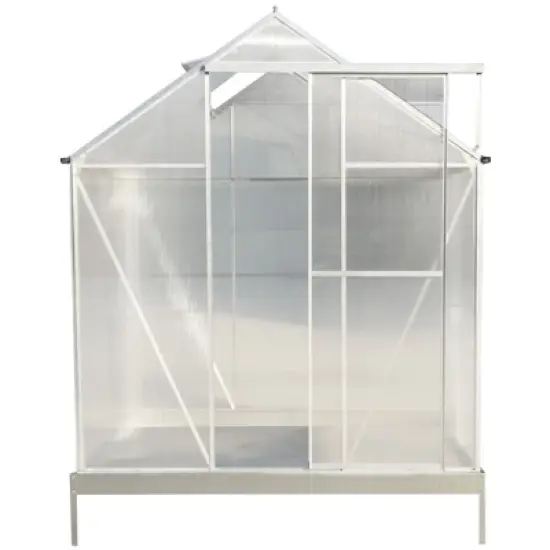 CAVINAS 6.3'*4.2'*7' Durable Polycarbonate Greenhouse Walk-in Greenhouse Kit with Rain Gutter for Backyard image {5}