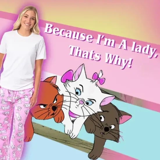 Disney Adult Aristocats Marie Expressions and Bows Pajama Sleep Lounge Pants image {5}