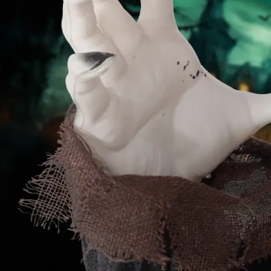 HOMCOM Halloween Animatronic Zombie with Sound & Motion Activated Light Up Eyes & Sound Effects for Haunted House image {4}