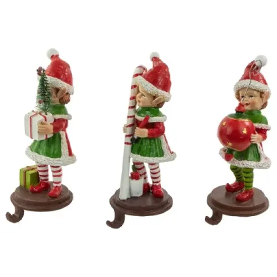 Northlight Standing Christmas Elves Stocking Holders - 8.5" - Set of 3 image {3}