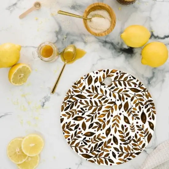 Angela Minca Autumn branches Cutting Board - Round image {1}