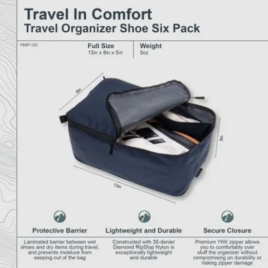 COCOON - Premium - Travel Organizer Shoe Six Pack - Galaxy Blue image {2}