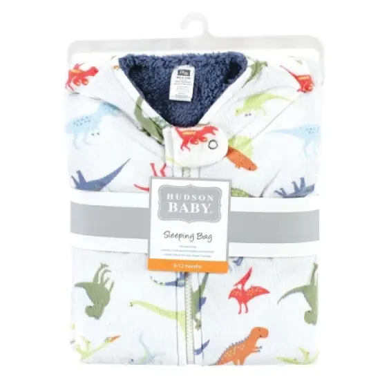 Hudson Baby Unisex Baby Mink with Faux Shearling Inner Sleeping Bag, Sack, Blanket, Dinosaurs image {1}