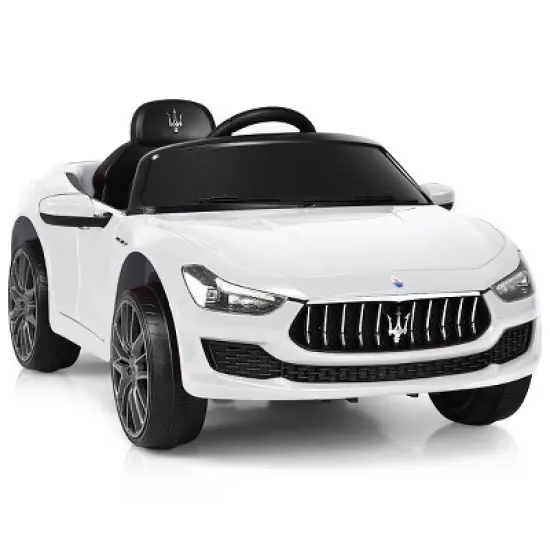 Costway 12V Maserati Licensed Kids Ride on Car w/ RC Remote Control Led Lights MP3 BluePinkWhite image {9}