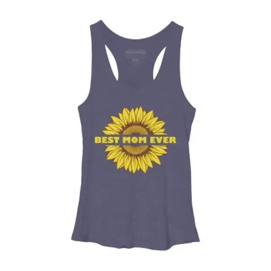 Women's Design By Humans Happy Mothers Day Best Mom Ever Sunflower By CarambaArt Racerback Tank Top image {3}
