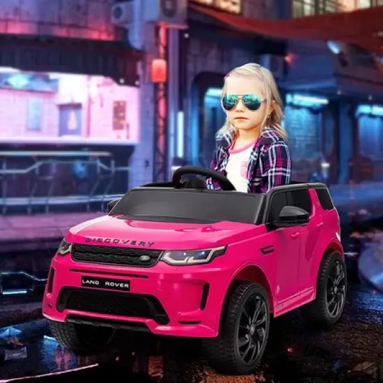 Qaba Land Rover Discovery Sport Licensed 12V Kids Ride on Car, Battery Powered Toy Car w/ Remote Control Soft Start, LED Lights, Music Horn, Pink image {2}