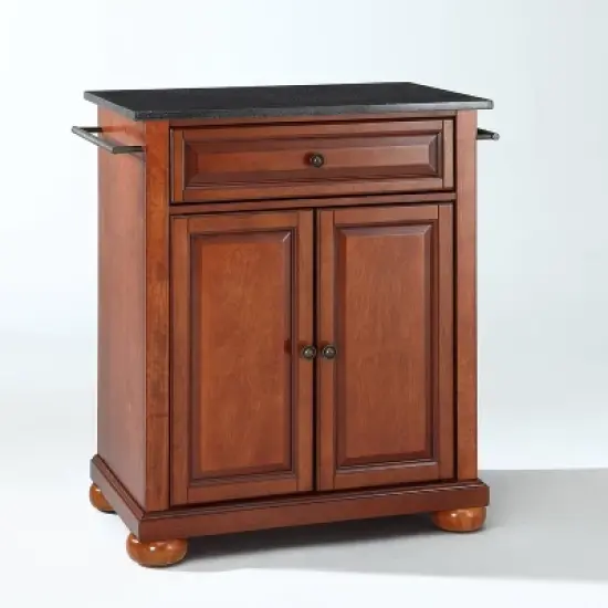 Alexandria Black Granite Top Portable Kitchen Island/Cart - Crosley image {8}